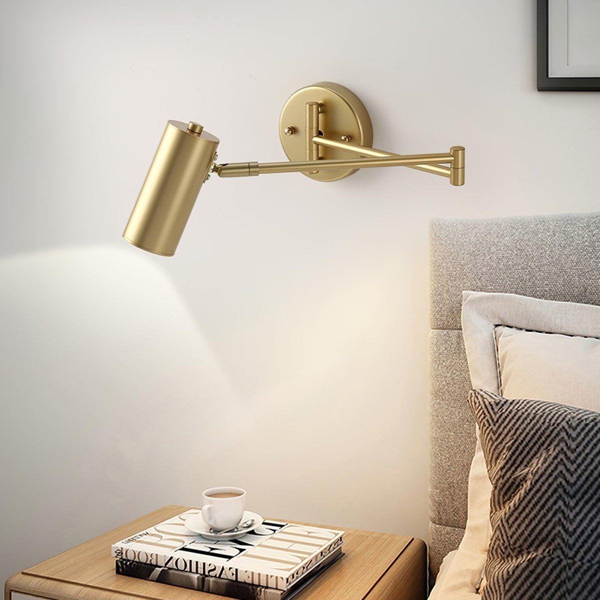LED Wall Sconce With Adjustable Swing Arm, Modern Wrought Iron Design