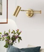LED Wall Sconce With Adjustable Swing Arm, Modern Wrought Iron Design