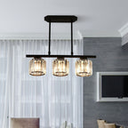 Minimalist Linear Pendant Light With Glass Shades For Modern Interiors