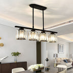 Minimalist Linear Pendant Light With Glass Shades For Modern Interiors