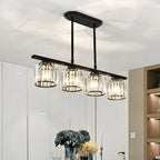 Minimalist Linear Pendant Light With Glass Shades For Modern Interiors