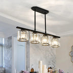 Minimalist Linear Pendant Light With Glass Shades For Modern Interiors