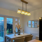Minimalist Linear Pendant Light With Glass Shades For Modern Interiors