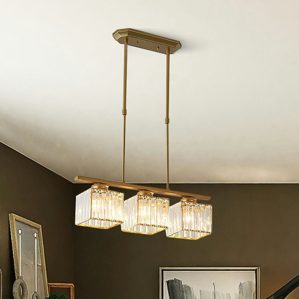 Simplisitic Linear Pendant Light With Glass Shades For Modern Interiors by Anjoize