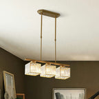 Minimalist Linear Pendant Light With Glass Shades For Modern Interiors