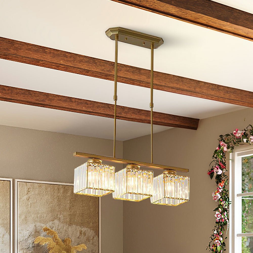 Simplisitic Linear Pendant Light With Glass Shades For Modern Interiors by Anjoize
