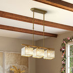 Minimalist Linear Pendant Light With Glass Shades For Modern Interiors
