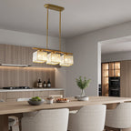 Minimalist Linear Pendant Light With Glass Shades For Modern Interiors