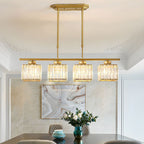 Minimalist Linear Pendant Light With Glass Shades For Modern Interiors