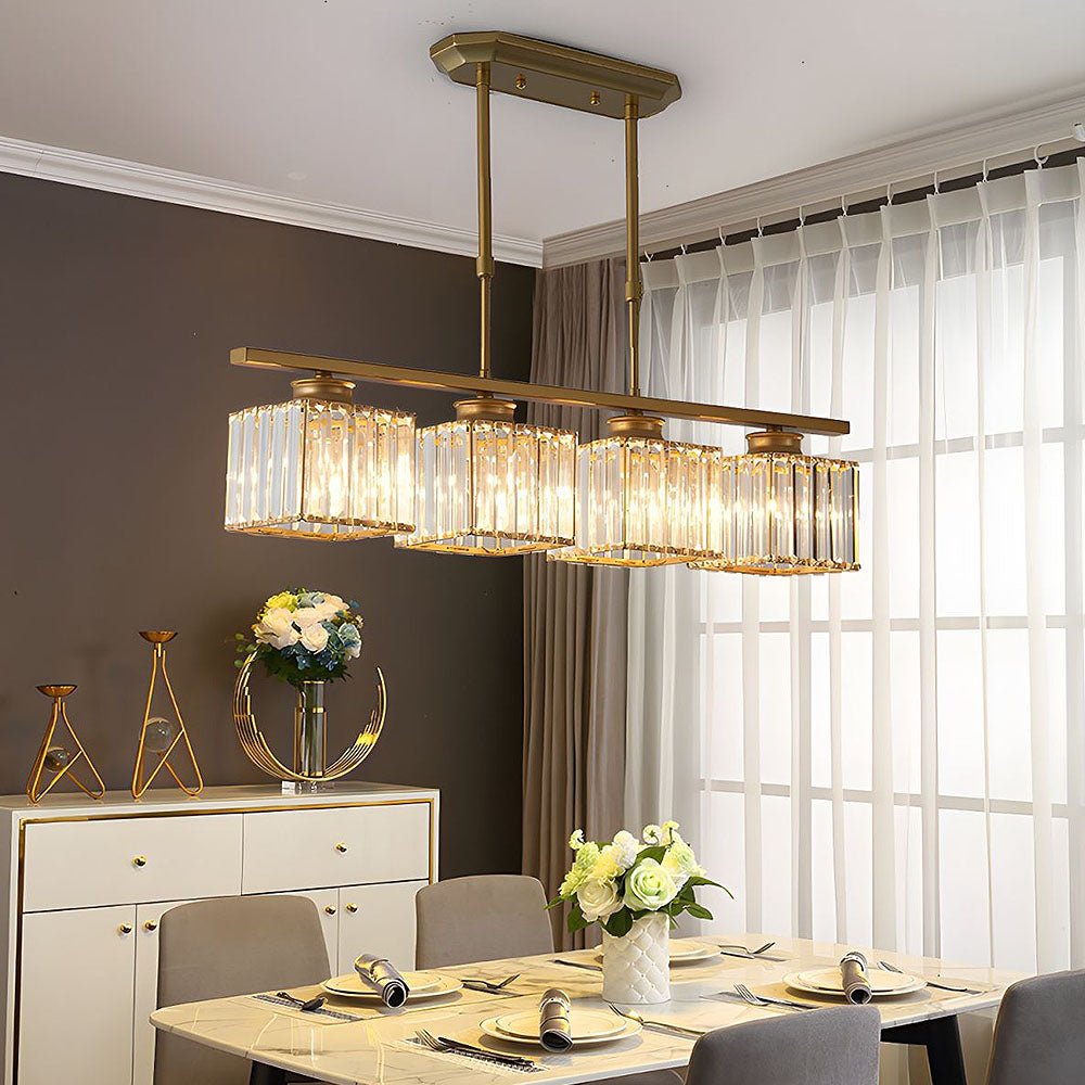 Simplisitic Linear Pendant Light With Glass Shades For Modern Interiors by Anjoize