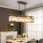 Minimalist Linear Pendant Light With Glass Shades For Modern Interiors