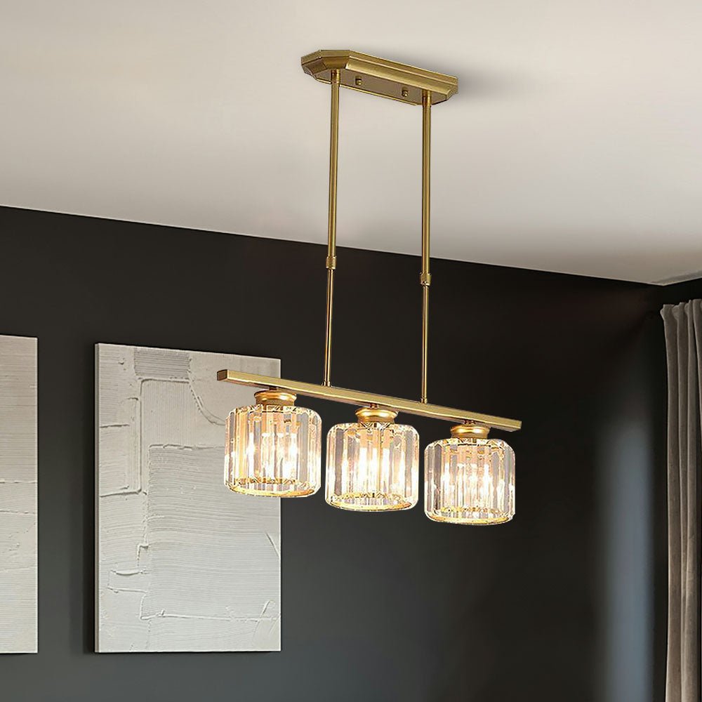 Simplisitic Linear Pendant Light With Glass Shades For Modern Interiors by Anjoize