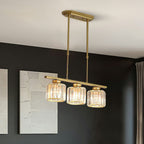 Minimalist Linear Pendant Light With Glass Shades For Modern Interiors