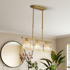 Minimalist Linear Pendant Light With Glass Shades For Modern Interiors