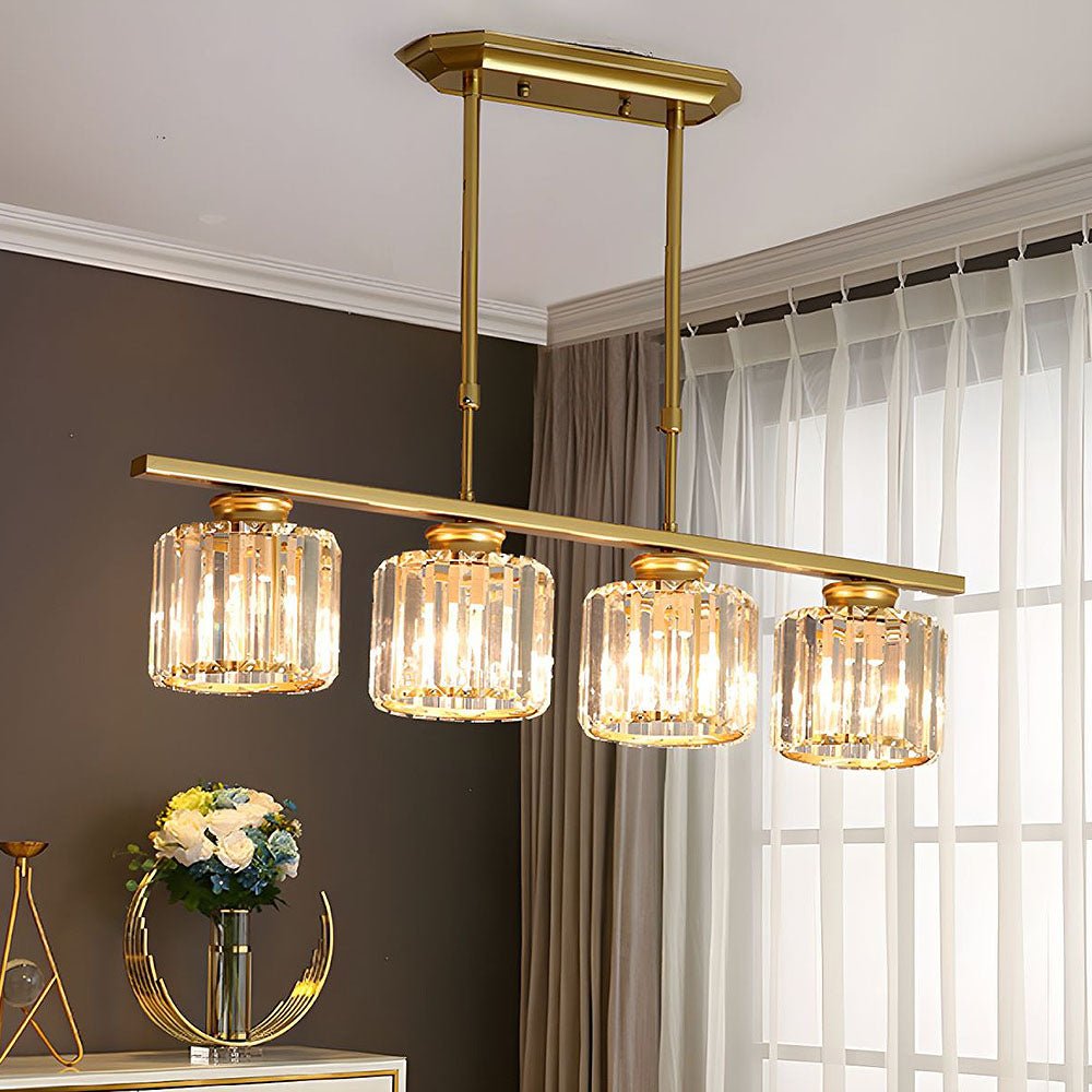 Simplisitic Linear Pendant Light With Glass Shades For Modern Interiors by Anjoize