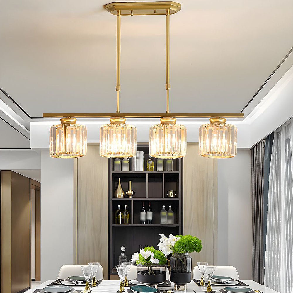 Simplisitic Linear Pendant Light With Glass Shades For Modern Interiors by Anjoize