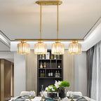 Minimalist Linear Pendant Light With Glass Shades For Modern Interiors