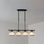 Minimalist Linear Pendant Light With Glass Shades For Modern Interiors