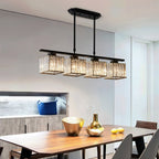 Minimalist Linear Pendant Light With Glass Shades For Modern Interiors
