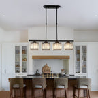 Minimalist Linear Pendant Light With Glass Shades For Modern Interiors