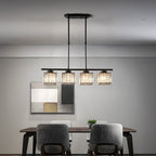 Minimalist Linear Pendant Light With Glass Shades For Modern Interiors