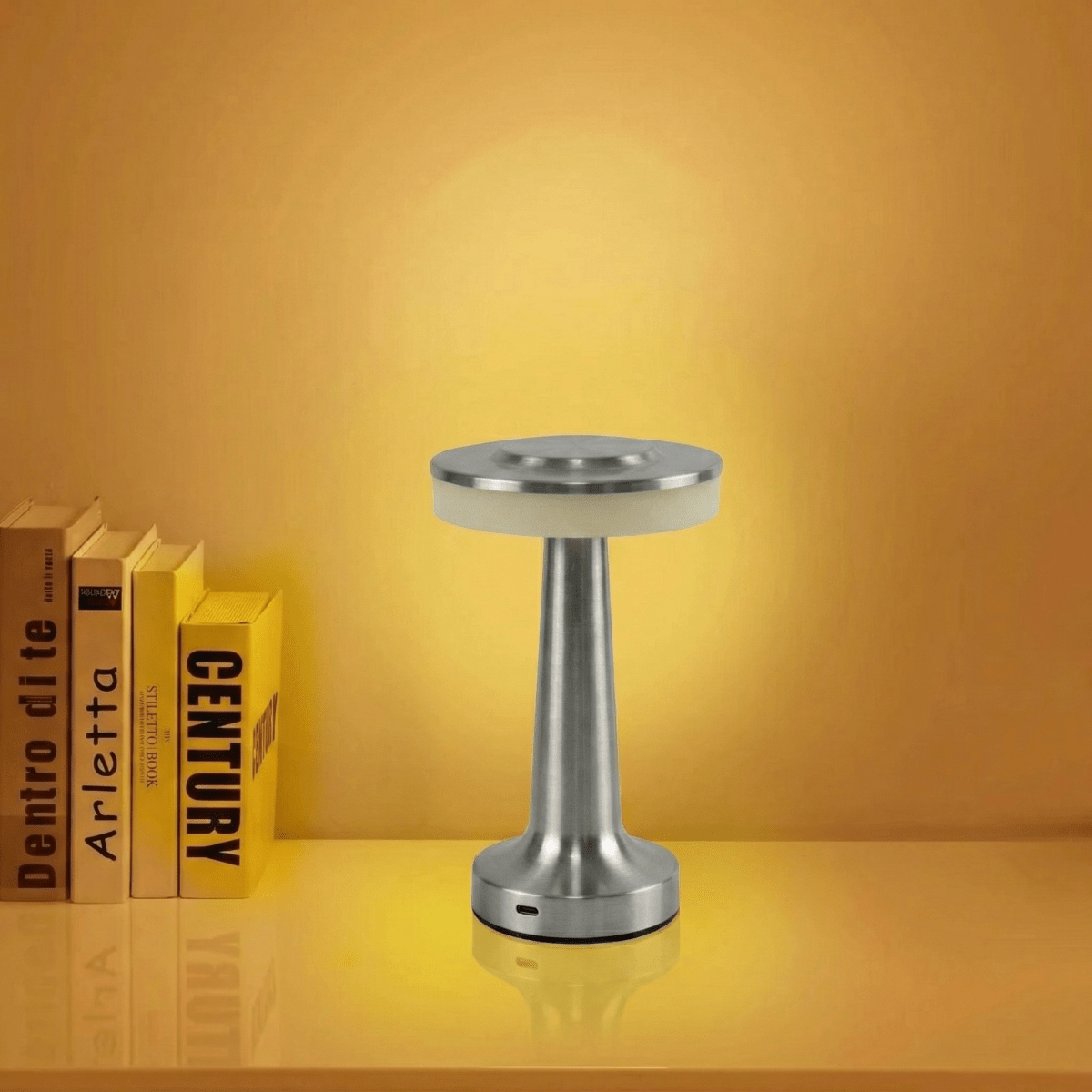 Rechargeable Touch-Dimming LED Desk Lamp With Sleek Metal Finish