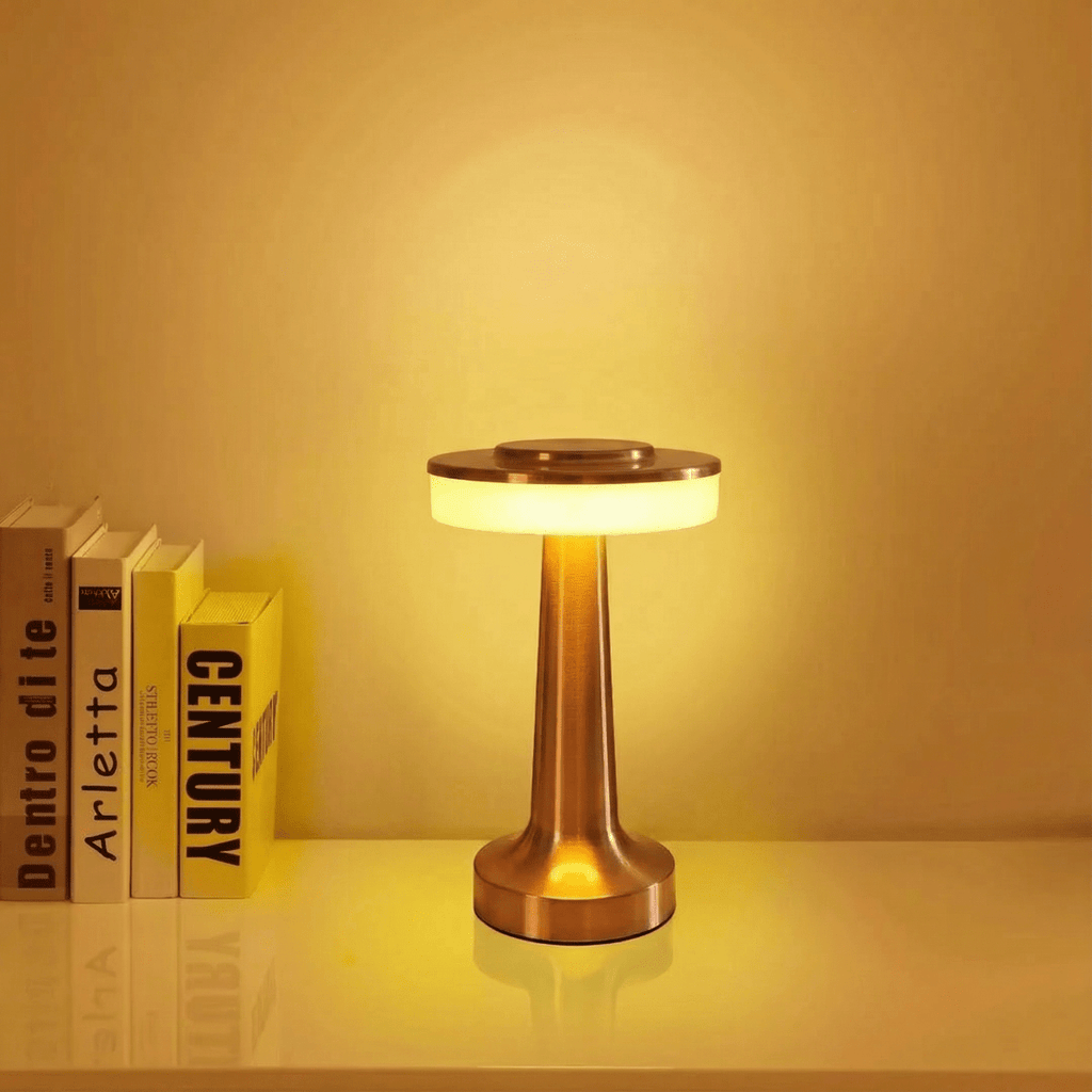 Rechargeable Touch-Dimming LED Desk Lamp With Sleek Metal Finish