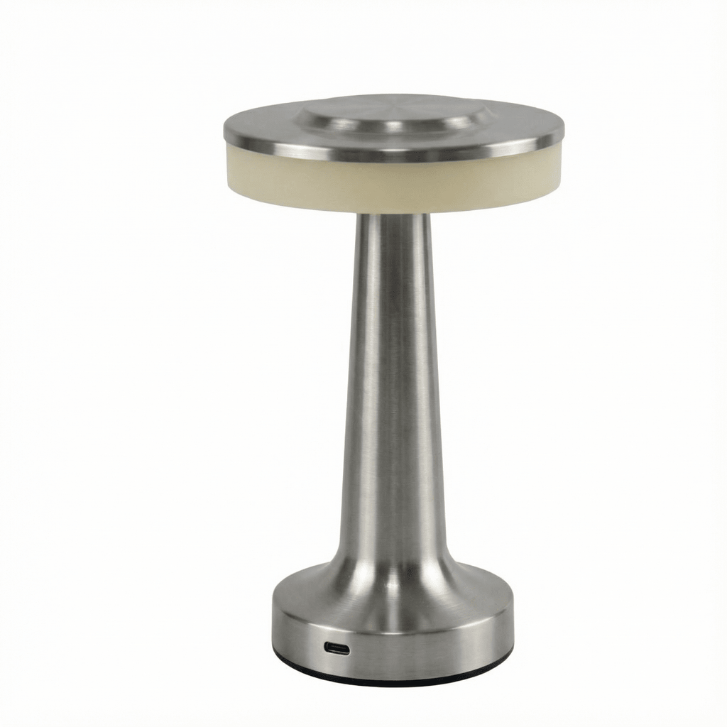 Rechargeable Touch-Dimming LED Desk Lamp With Sleek Metal Finish