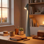 Cordless Cone LED Desk Lamp With Touch Dimming, 12 Inches Tall