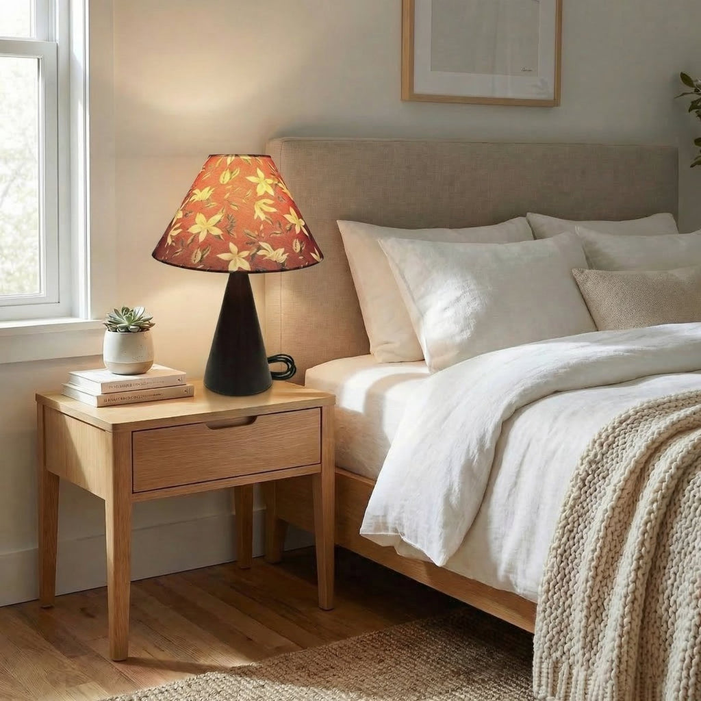 Vintage-Inspired Fabric Table Lamp with Warm Diffused Glow, 14 Inches Tall