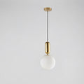 Iron and Glass Single-Head Pendant Light with Adjustable Drop Cord