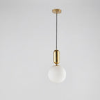 Iron and Glass Single-Head Pendant Light with Adjustable Drop Cord