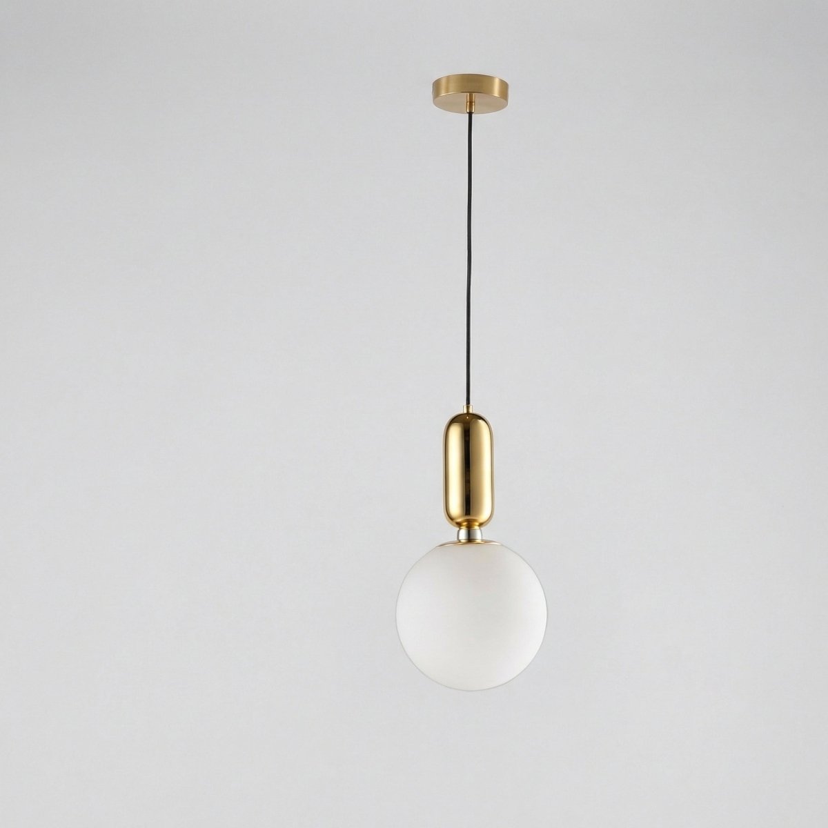 Iron and Glass Single-Head Pendant Light with Adjustable Drop Cord
